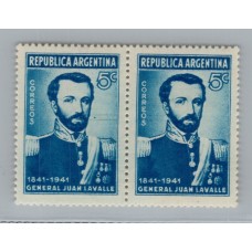 ARGENTINA 1941 GJ 854b PAREJA DE ESTAMPILLA NUEVAS MINT !!! CON VARIEDAD CATALOGADA HILOS DE TELEGRAFO DE AMBOS LADOS RARA ASI U$ 30